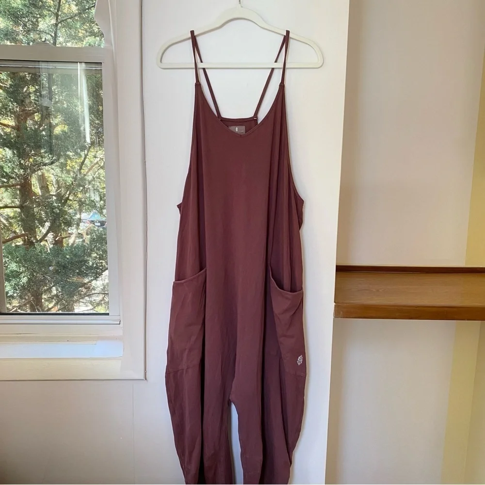 New Free People Movement Hot Shot Onesie in Pomegranate Red Berry XS